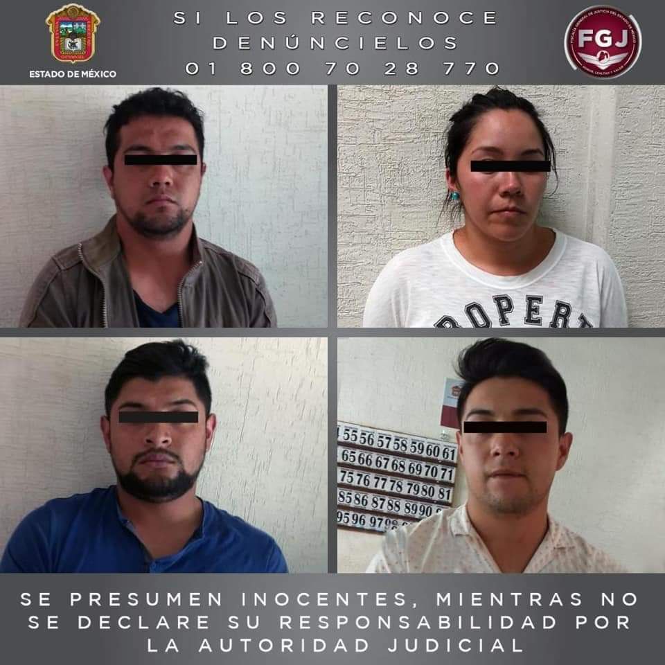 Caen por extorsión una mujer y tres hombres en poblado de Texcoco 