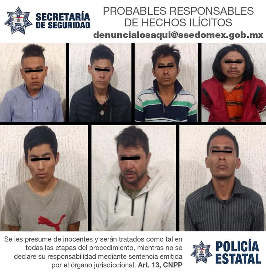 Detienen a Siete probables narcomenudistas en Toluca