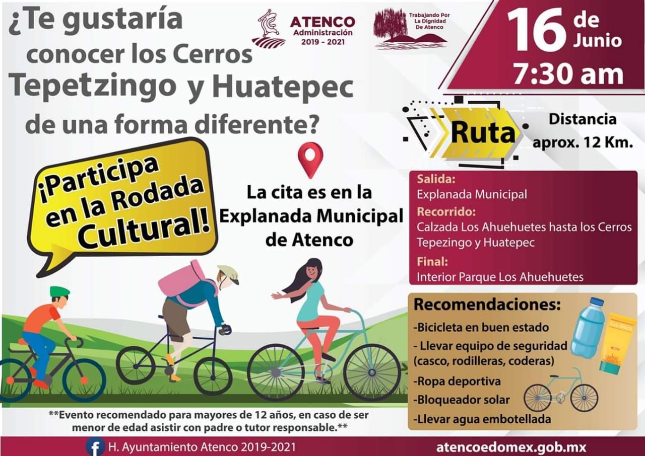 Realizarán rodada cultural en Atenco para promover turismo y salud en el municipio 