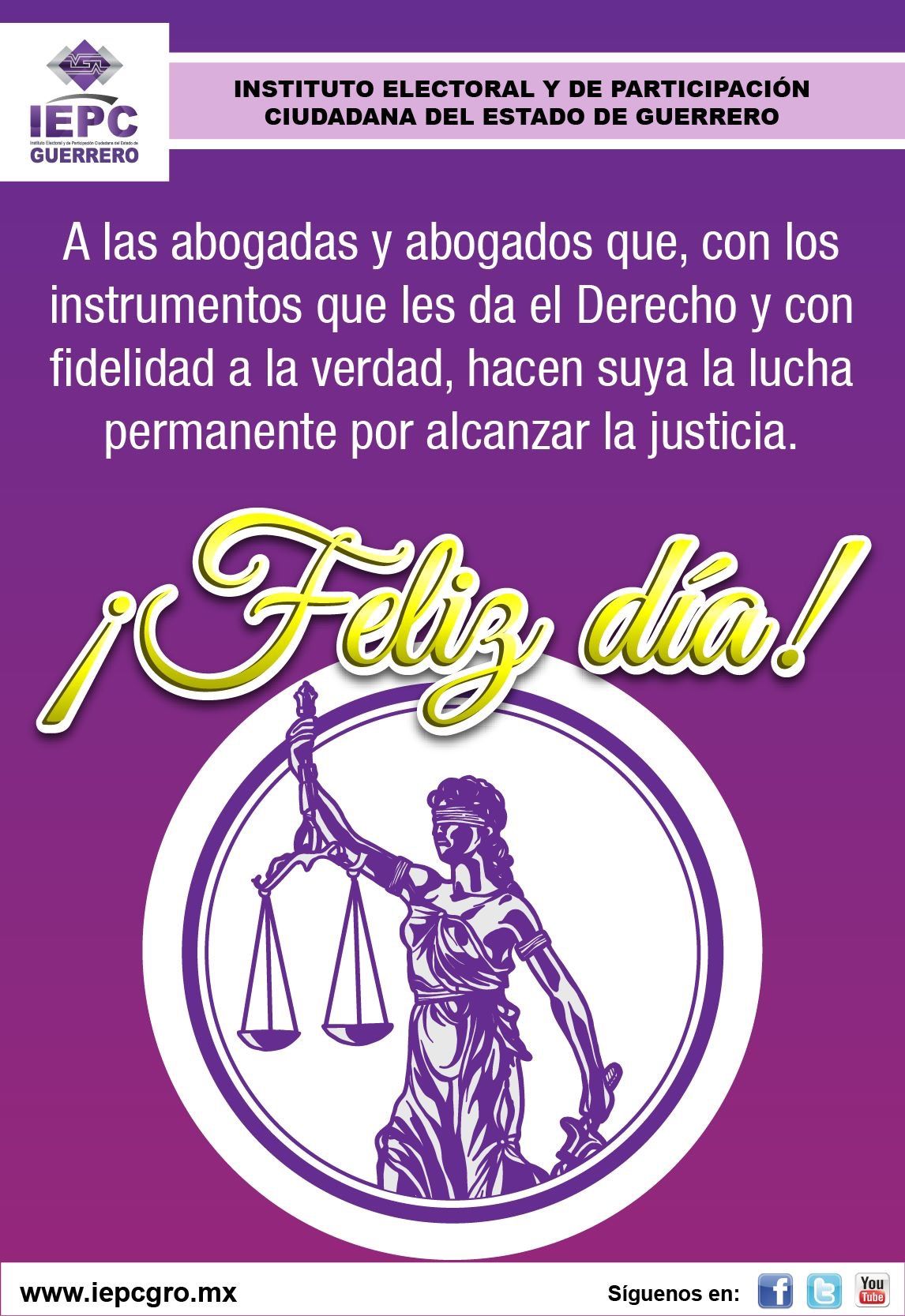 Felicita el IEPC Guerrero a los abogados en su día 