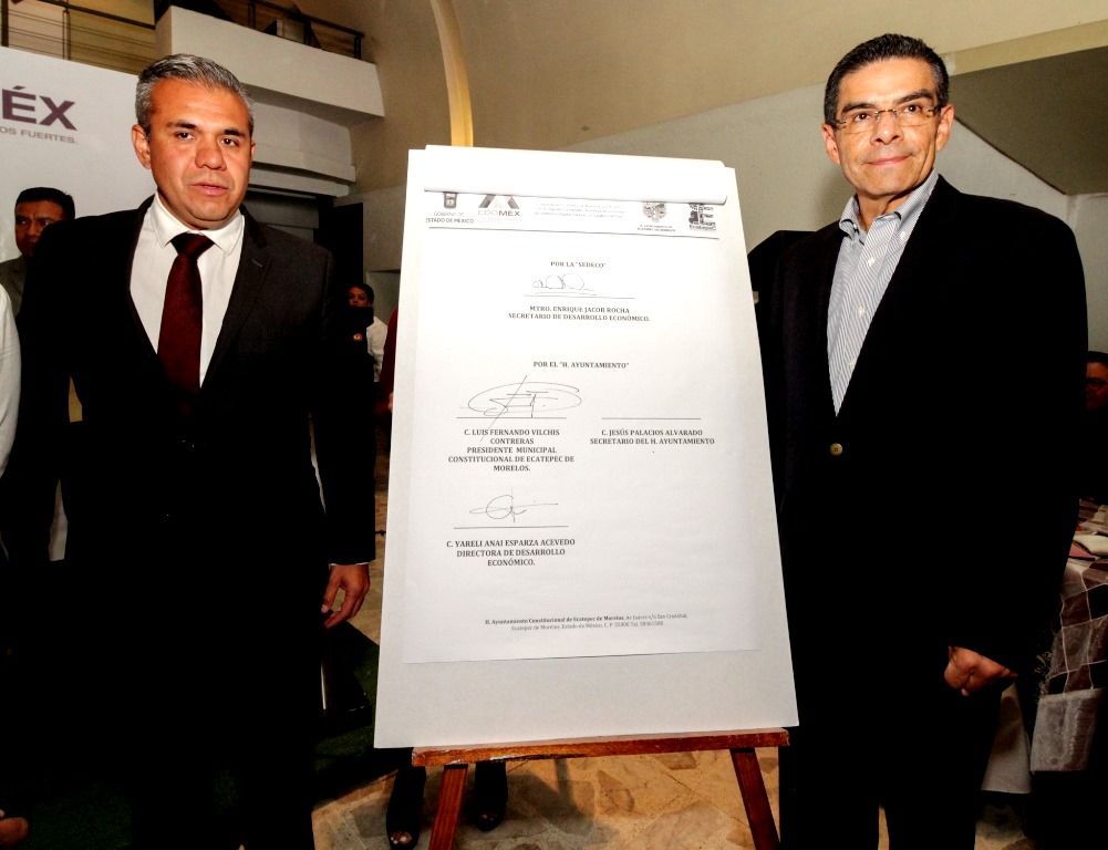 Firman SEDECO y ayuntamiento de Ecatepec convenio para el fomento de la inversión 
