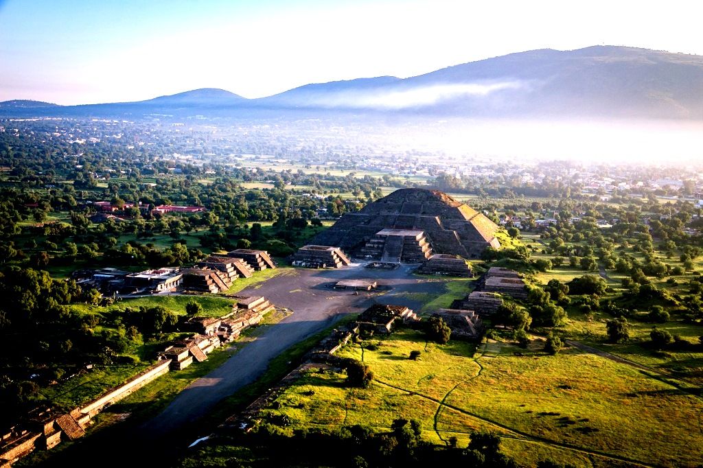 Para turistear las vistas aéreas de Teotihuacán