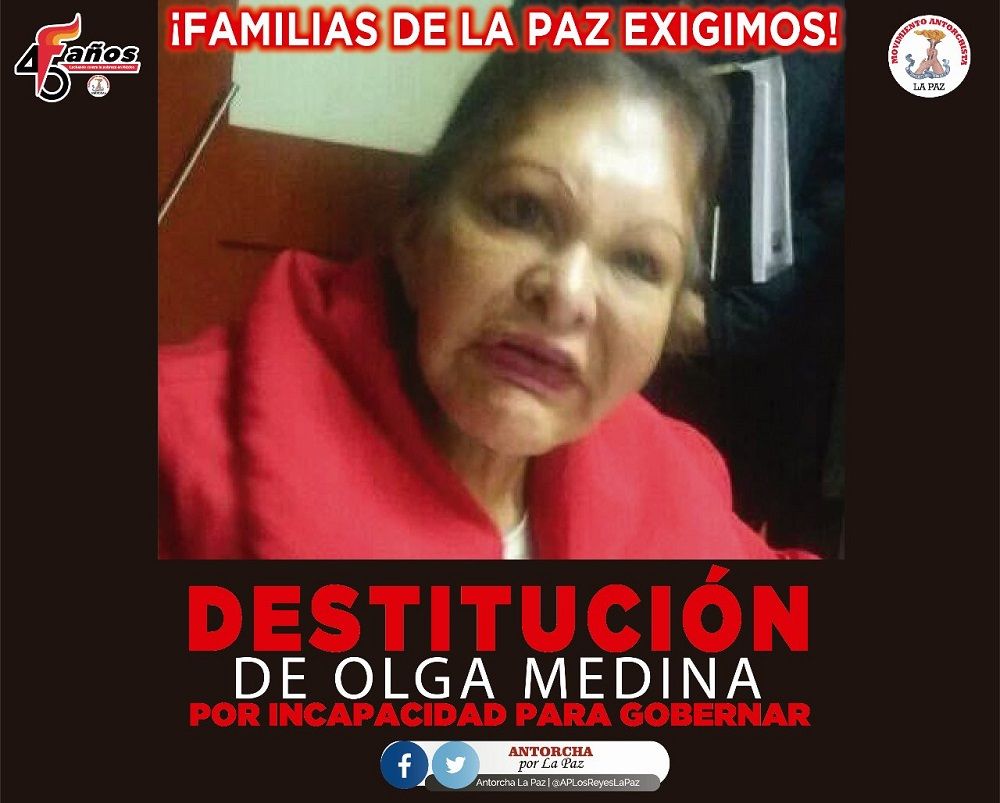 Familias de La Paz recabarán firmas para exigir destitución de Olga Medina