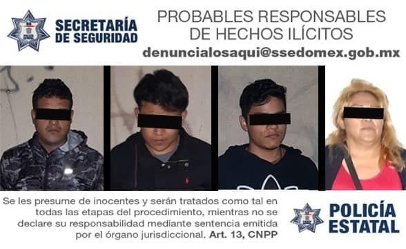 Asaltantes detenidos por robo a transeúnte en Ecatepec