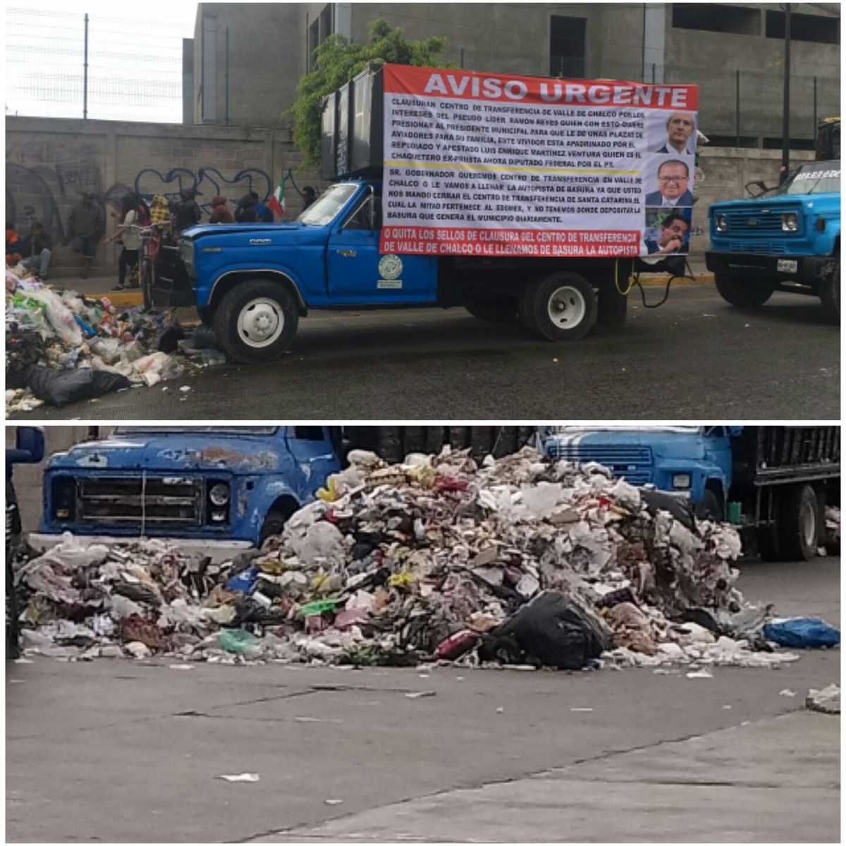 Le tiran la basura en el traspatio del Palacio municipal al alcalde de Valle de Chalco