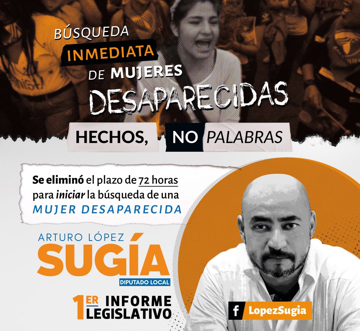 Hechos no palabras, destaca López Sugía en Primer Informe de Labores 