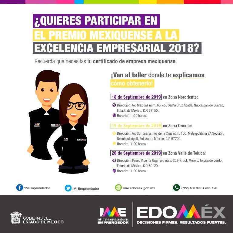 Abierta la convocatoria al premio mexiquense a la excelencia empresarial 2018