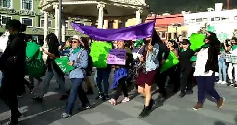 Feministas marchan en Hidalgo en demanda de ILE