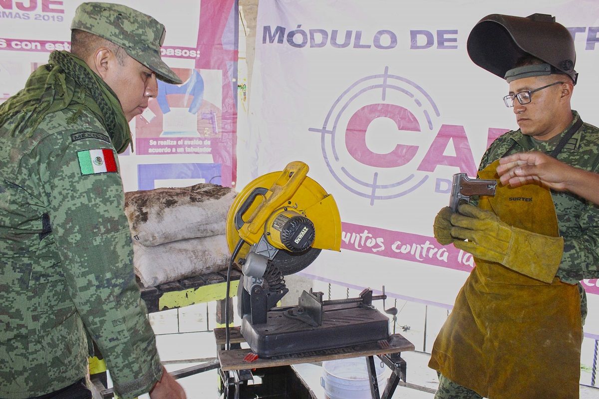 Destruyen armas de fuego en Chimalhuacán para prevenir delitos