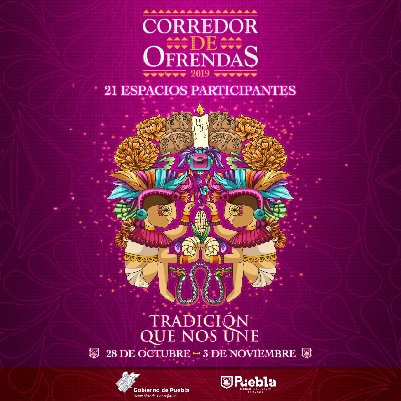 Festival de ofrendas ofrece la ciudad de Puebla, ven a disfrutarlas