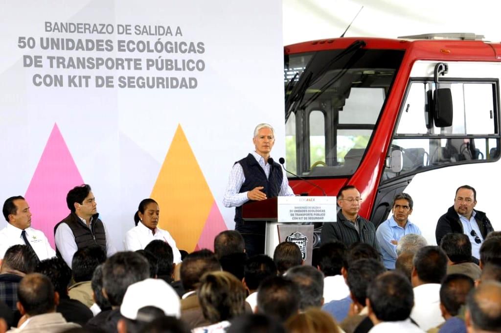 Modernización y mejora en la seguridad del transporte público esfuerzo de autoridades y empresas del sector; Alfredo del Mazo
