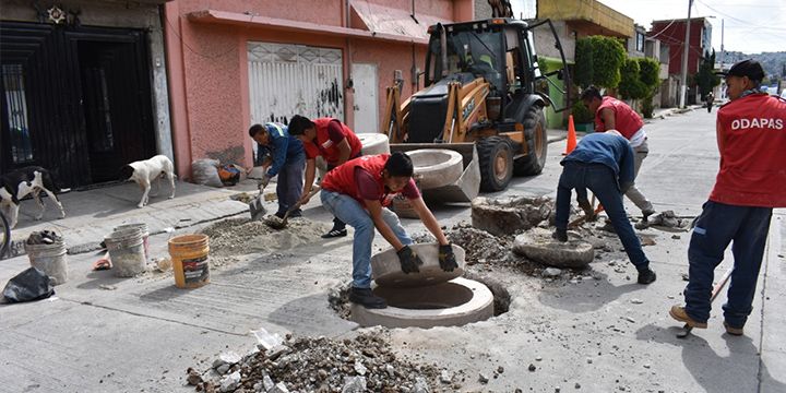 ODAPAS Chimalhuacan refuerza trabajos de rehabilitación de drenaje