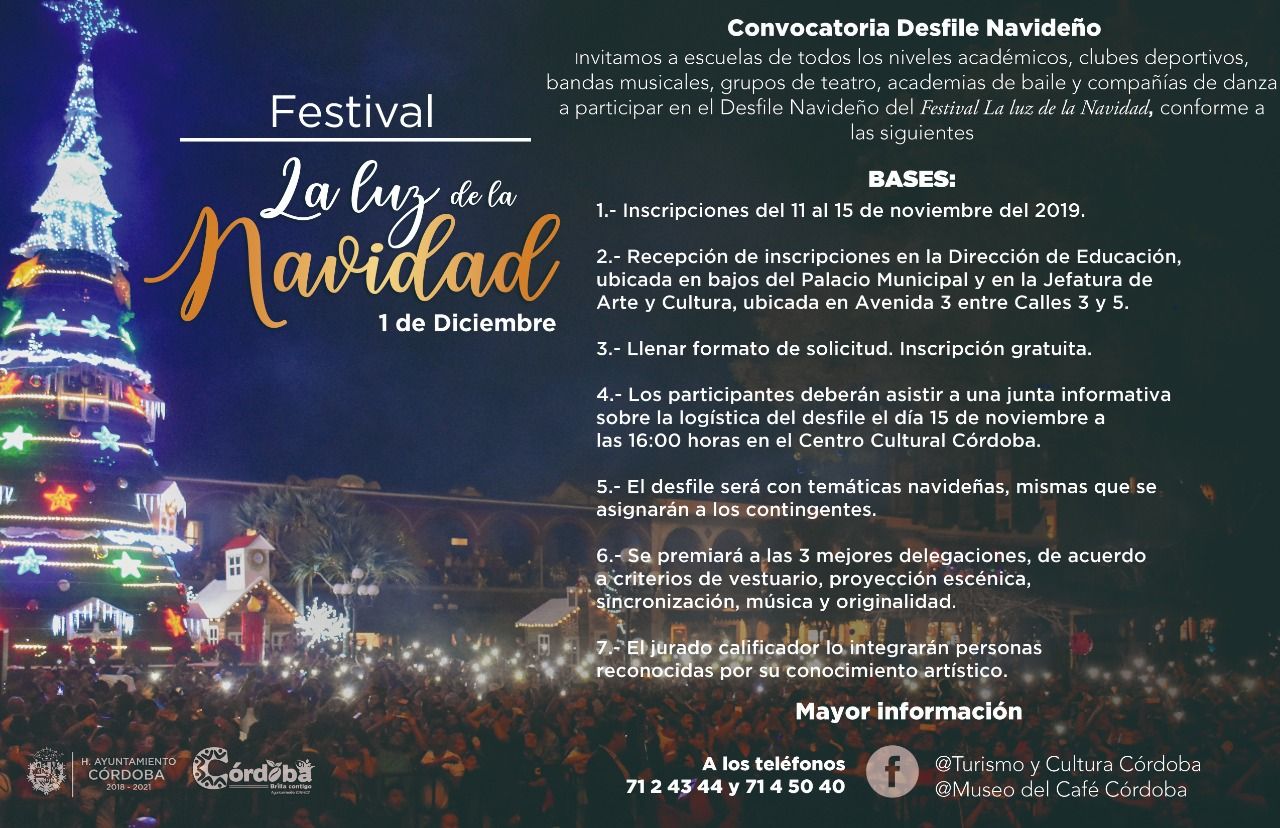 Se realizará festival La luz de la Navidad en Córdoba