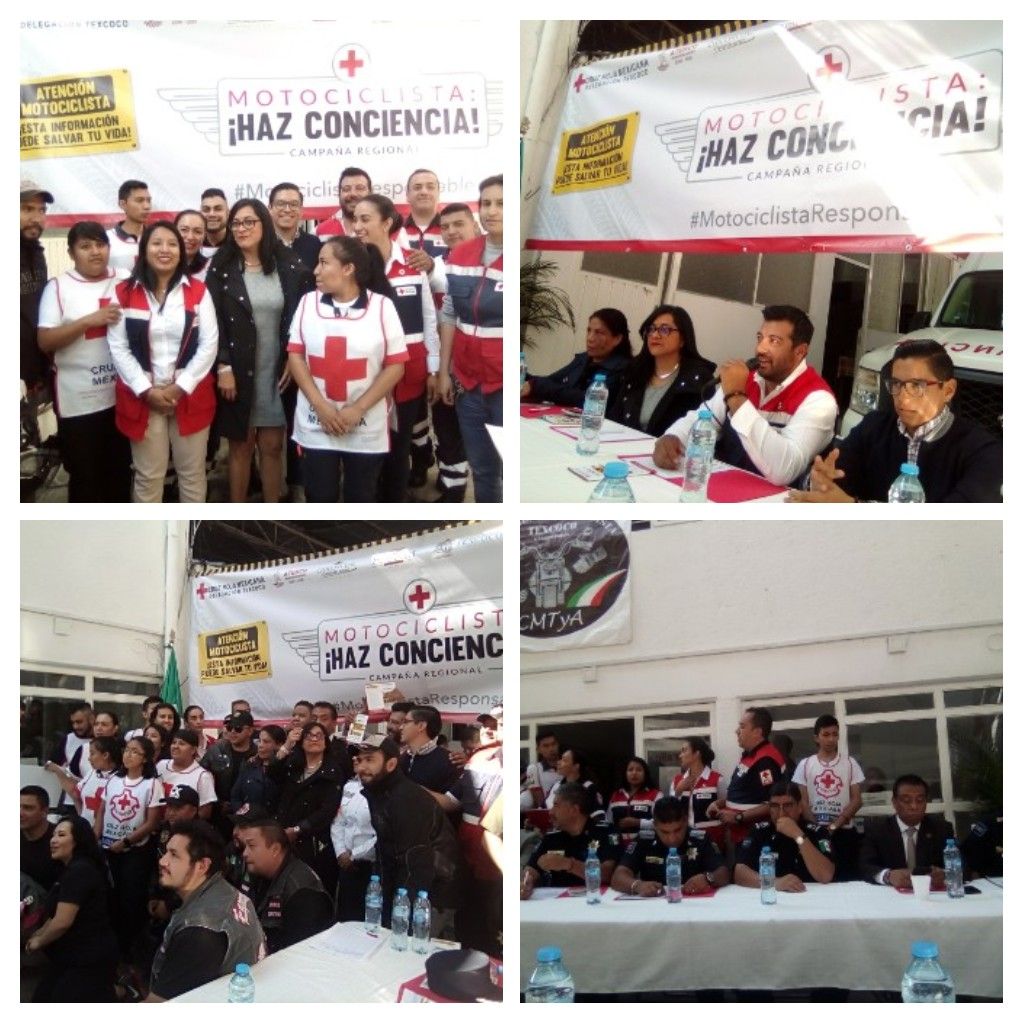 Cruz Roja Texcoco y gobiernos municipales ponen en marcha el programa de prevención "Motociclista Haz Conciencia"