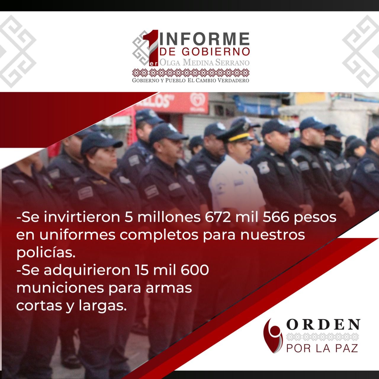 La presidente municipal de La Paz Olga Medina da a conocer su 1er. Informe de Gobierno