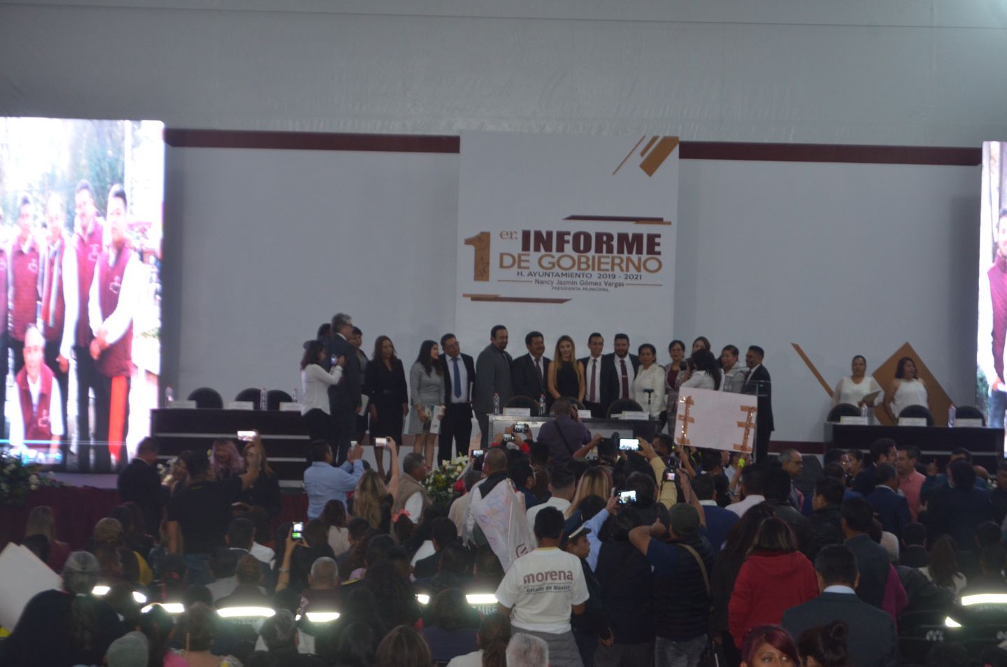 Presidenta municipal de Chicoloapan Nancy Gómez,  rinde primer informe de Gobierno