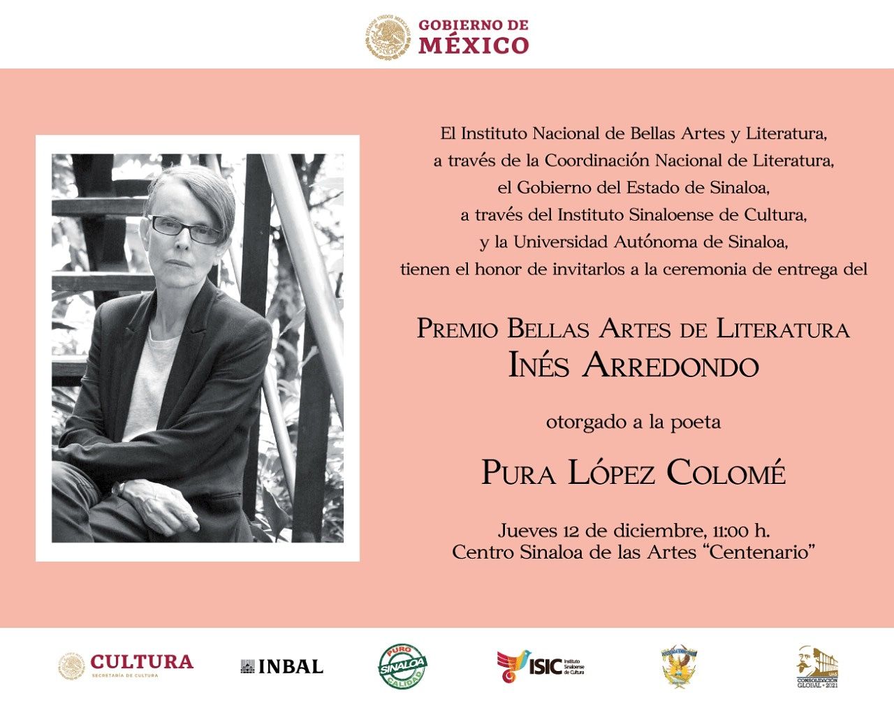 La escritora Pura López Colomé recibirá el Premio Inés Arredondo, el jueves