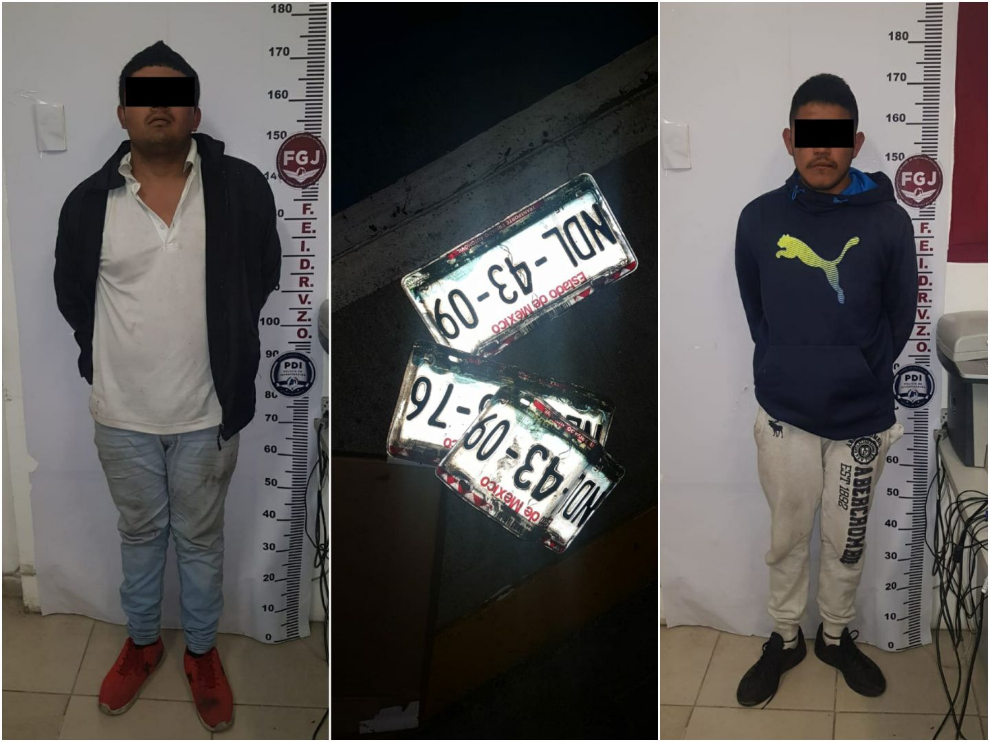 Detiene a dos sujetos con placas de autos robados en Ecatepec.