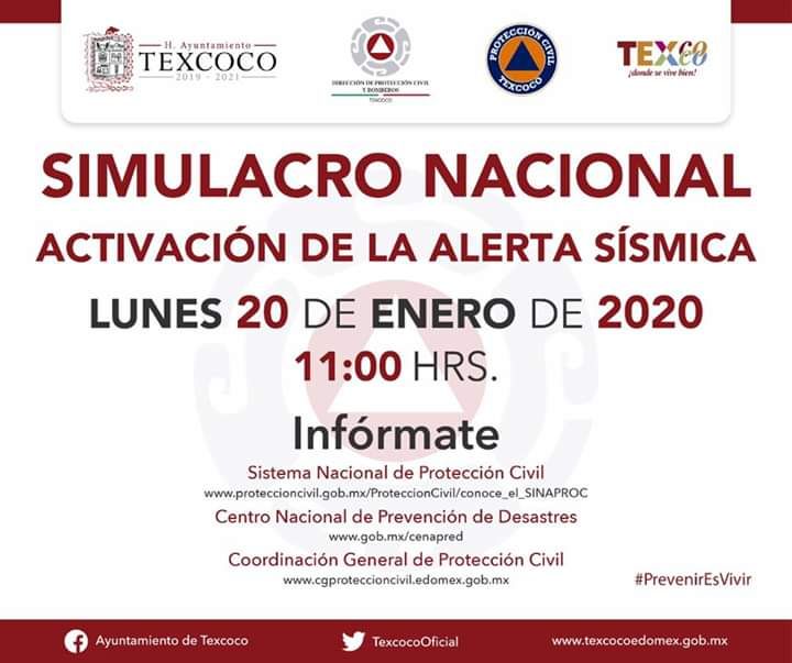 Se prepara Texcoco para simulacro nacional de sismo