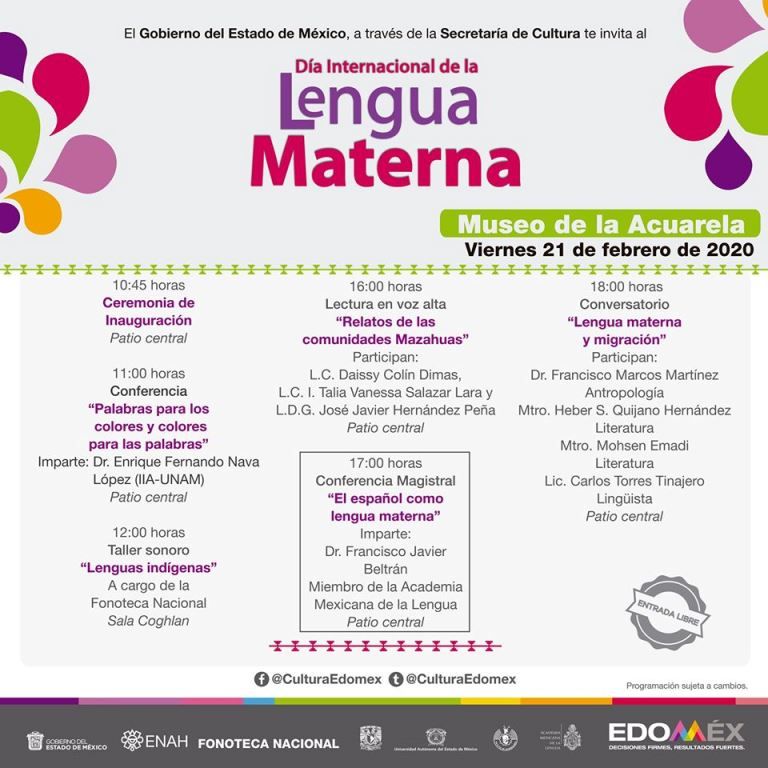 La Secretaría de Cultura prepara actividades por el Día de la Lengua Materna