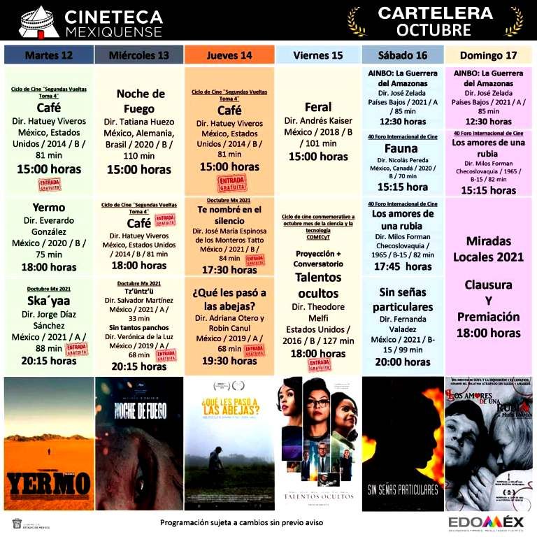 La Cineteca Mexiquense proyecta películas de foros nacionales e internacionales