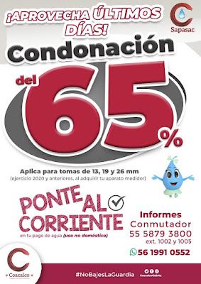 Coacalco, dio a conocer la campaña para el pago de agua ’Ponte al corriente’ se amplió hasta el 25 de diciembre