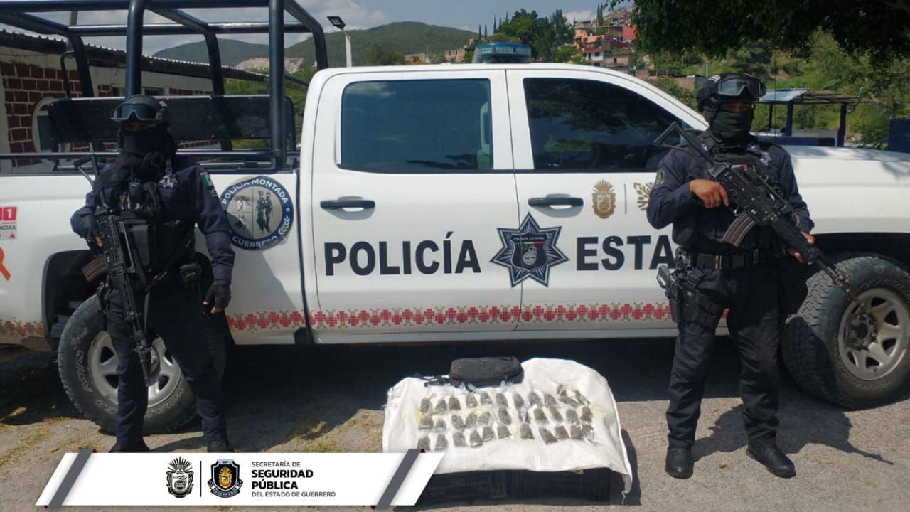 Asegura la Unidad Canina de la Policía Estatal presunta droga en Chilpancingo
