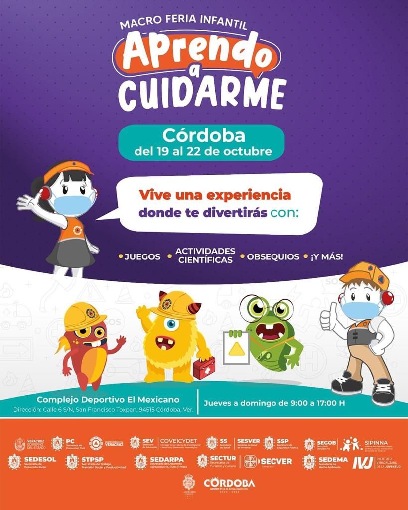Será Córdoba sede de la Macro Feria Infantil ’Aprendo a Cuidarme’; del 19 al 22 de octubre