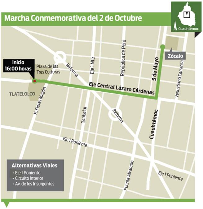 Podrá ingresar al Zócalo la marcha del 2 de octubre 