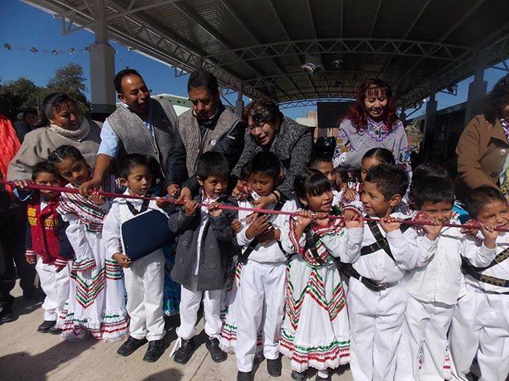 Inaugura Delfina Gómez techumbre en Jardín de Niños “Quetzalcoatl”