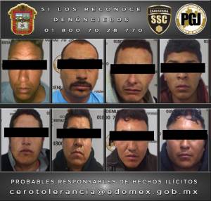 Procesan a 8 sujetos vinculados en balacera en la zona Oriente del Estado Mexiquense