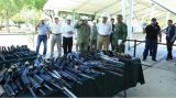 Asiste gobernador de Tamaulipas a ceremonia de destrucción de armamento asegurado