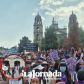 Con atuendos negro y morado más de 50 mujeres marchan en Tlalnepantla contra la violencia de la mujer