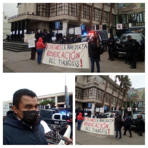 Vecinos y autoridades auxiliares de la unidad ISSSTE exigen reubicación del tianguis 