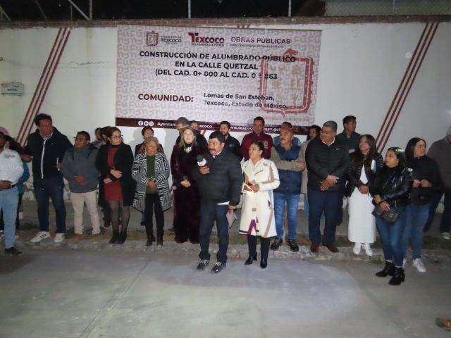 Inauguran obra de alumbrado público en Lomas de San Esteban en Texcoco 