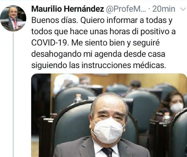 Es el tercer diputado contagiado por COVID-19 en el Congreso mexiquense 