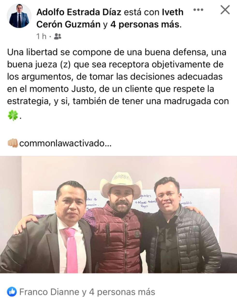 Abogado del alcalde, presume libertad de su cliente. 