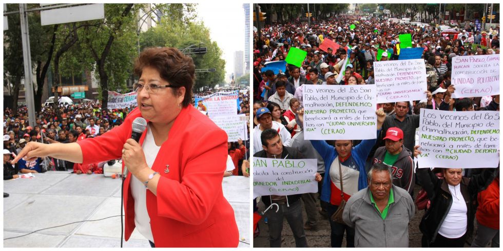 Más de 10 mil Chimalhuacanos se manifiestan en Senado de la República