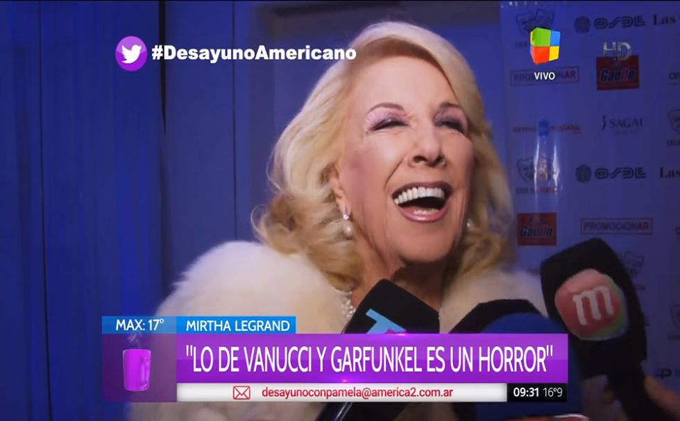 El papelón de Mirtha: aniquiló a Vannucci, pero llevaba un tapado de piel