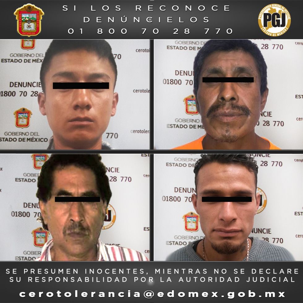 Aseguran integrantes de  GTO Valle de Chalco a cuatro personas por delitos contra la salud 