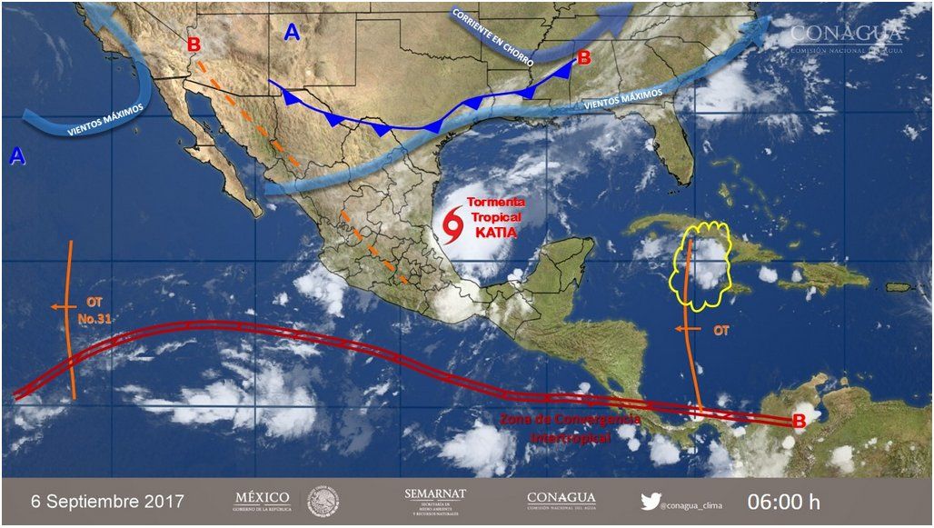 Katia, la nueva tormenta tropical que se forma frente a costas mexicanas
