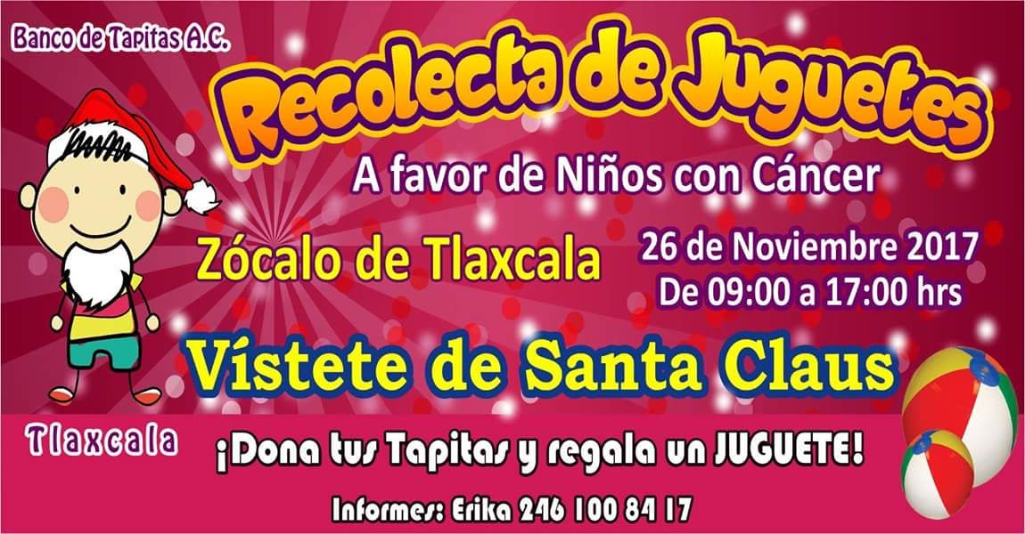 Anuncian recolección de tapitas para ayudar a niños con cáncer y donación de juguetes.