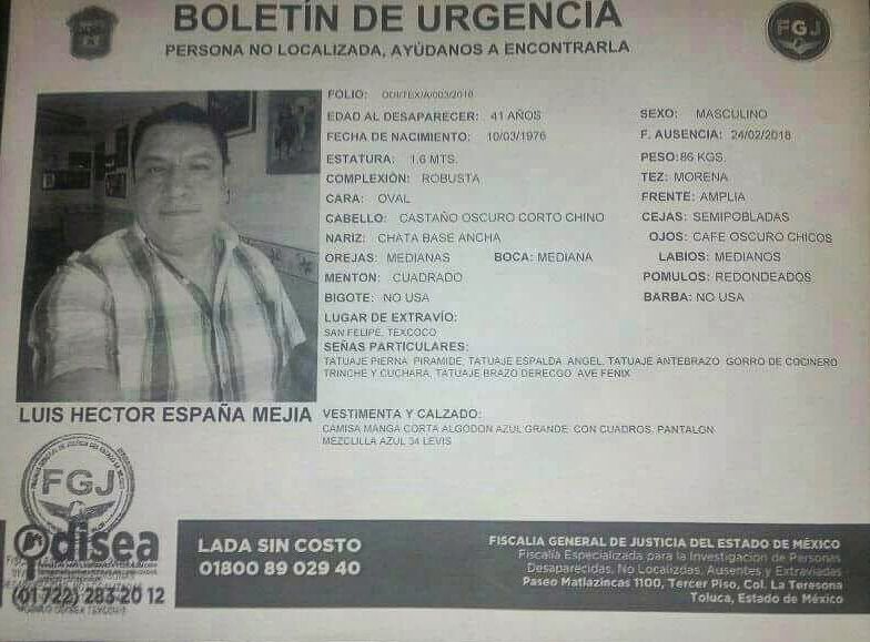 Ayuda a Luis Héctor España a volver a casa; desapareció en San Felipe, Texcoco 