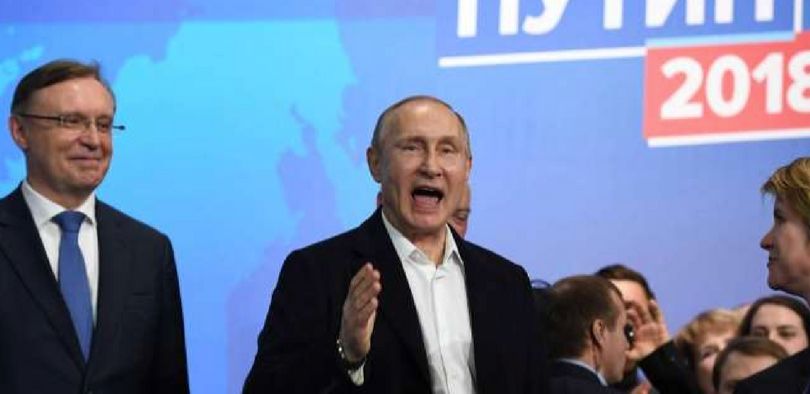 Vladimir Putin gana por cuarta vez las elecciones, será presidente hasta 2024.