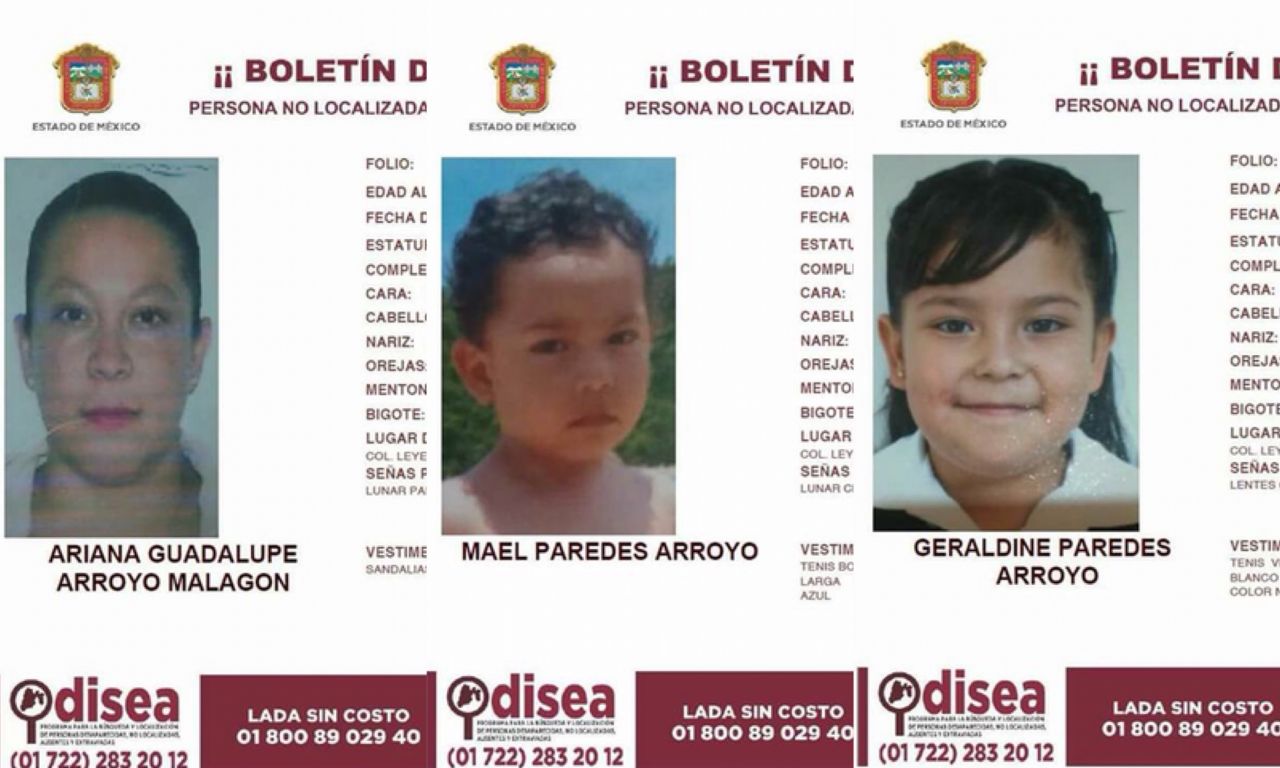 Desaparece madre con sus dos hijos en Leyes de Reforma, Texcoco 