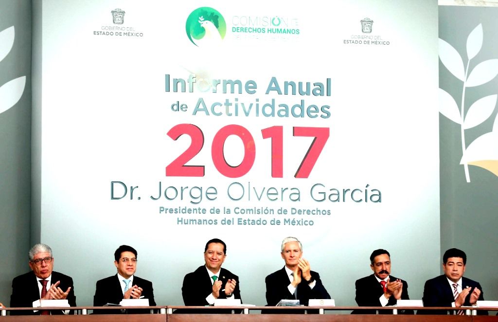Alfredo del Mazo, asiste al Informe Anual de Actividades 2017, de la CODHEM
