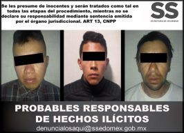 Detienen a tres presuntos narcomenudistas en La Paz