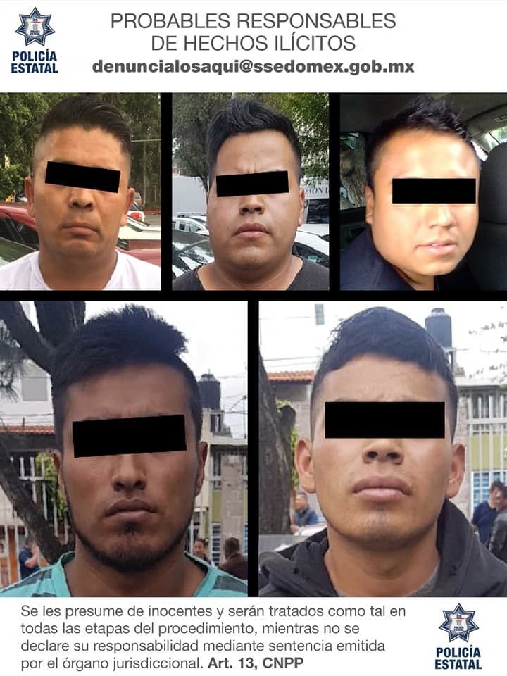 Tras persecución caen seis por robo de autopartes en Texcoco 