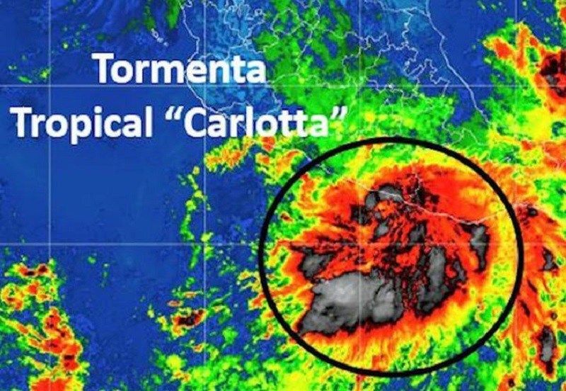 Tormenta tropical Carlota se aproxima a las costas de Guerrero
