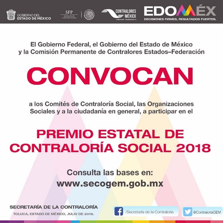 Continúa abierto el concurso estatal de contraloría social 2018